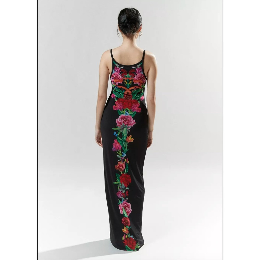 AFRM Ashlyn Mesh Maxi Dress Black Floral Graphic XL - Picture 3 of 9